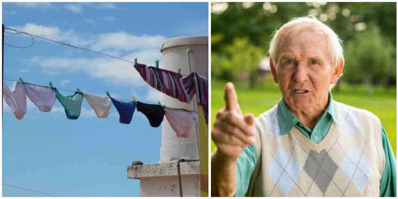 La donna stende la sua biancheria davanti casa sua. Il biglietto che le lascia il vicino ha fatto ridere il mondo intero