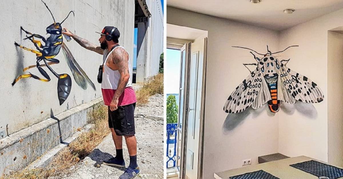 Artista di graffiti crea opere 3D che superano la realtà. Il suo talento è innegabile.