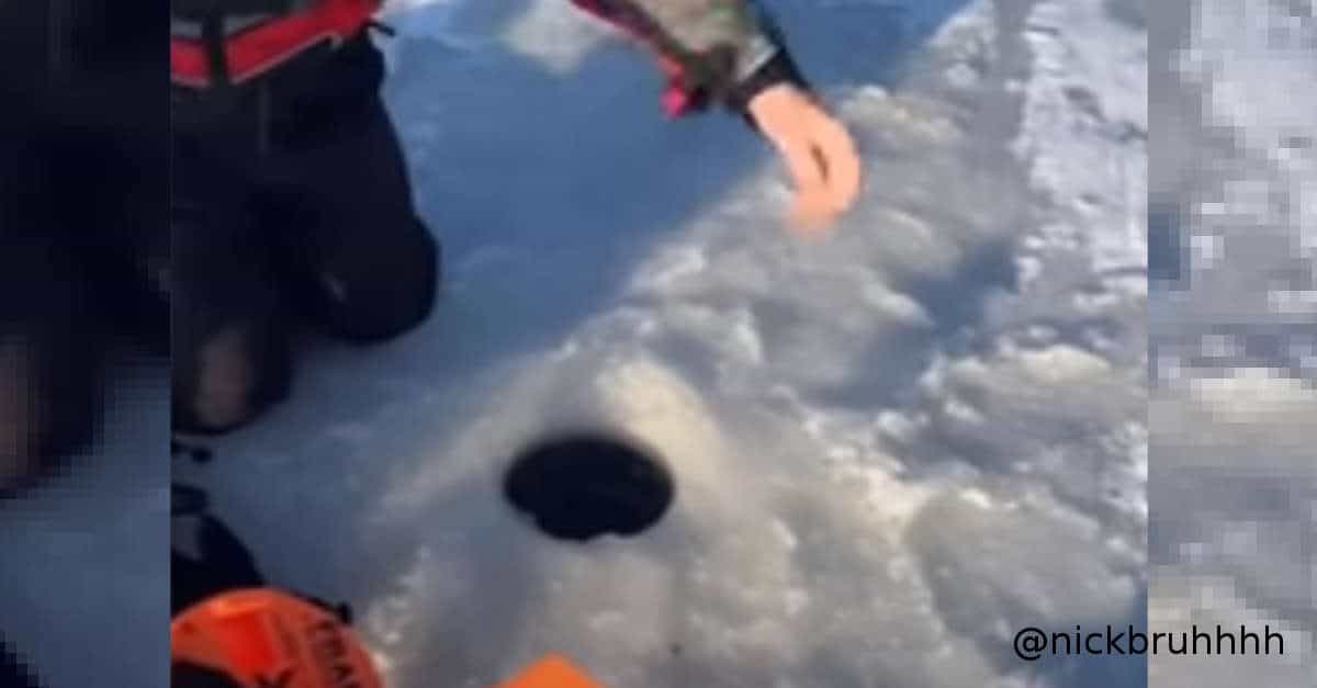 Catturano per errore un ratto gigante dal ghiaccio durante una giornata di pesca. Il video è esilarante!