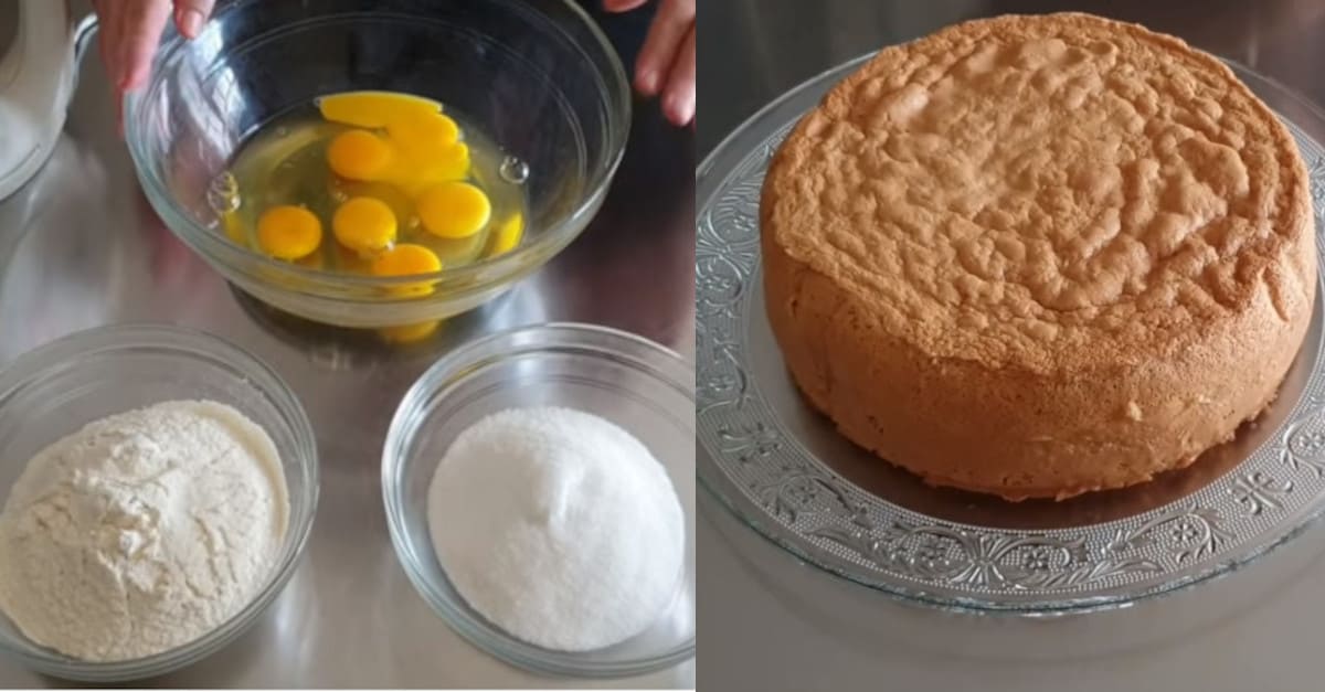 Con soli 3 ingredienti e senza lievito! Ecco la ricetta della torta alta e soffice