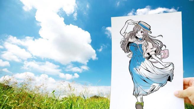 Un artista teletrasporta i personaggi degli anime nel mondo reale “colorandoli” con i paesaggi