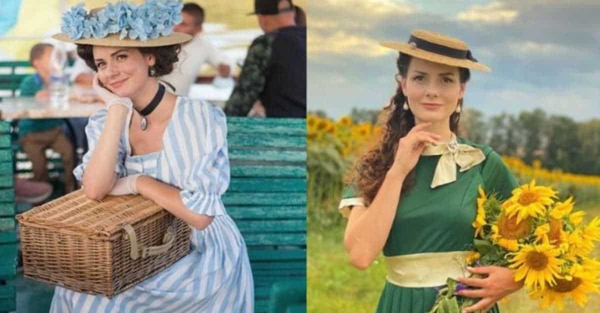 La giovane ucraina si veste ogni giorno come se vivesse nel XIX secolo