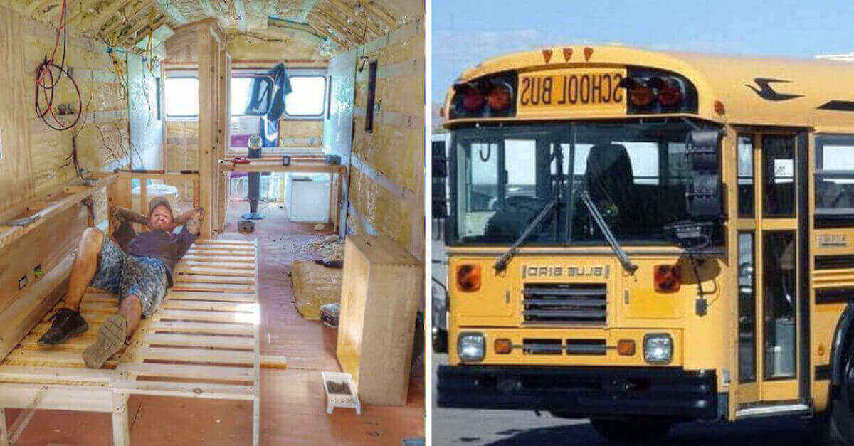 Questo giovane ha completamente ristrutturato uno scuolabus degli anni ’90 per creare la sua casa di lusso. Una nuova vita