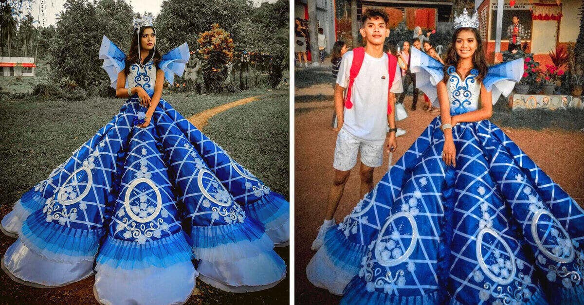 La sorella non può permettersi un abito per il ballo così il fratello ne cuce uno meglio di qualsiasi cosa lei possa comprare