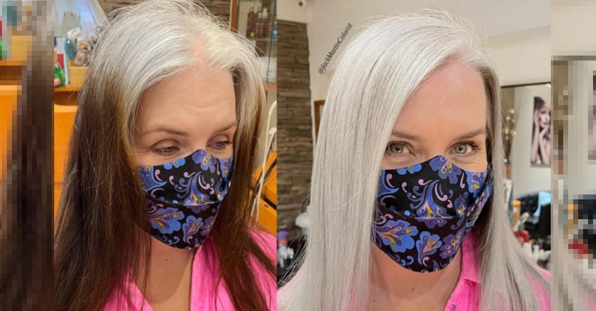 13 cambi di look del parrucchiere che incoraggia le sue clienti ad accettare i loro capelli grigi