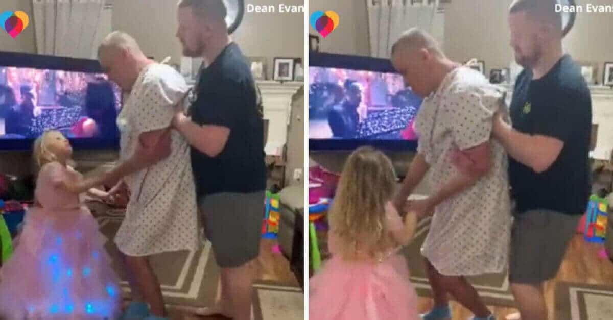 La bambina afferra il nonno con l’Alzheimer per ballare mentre la famiglia cattura il momento commovente