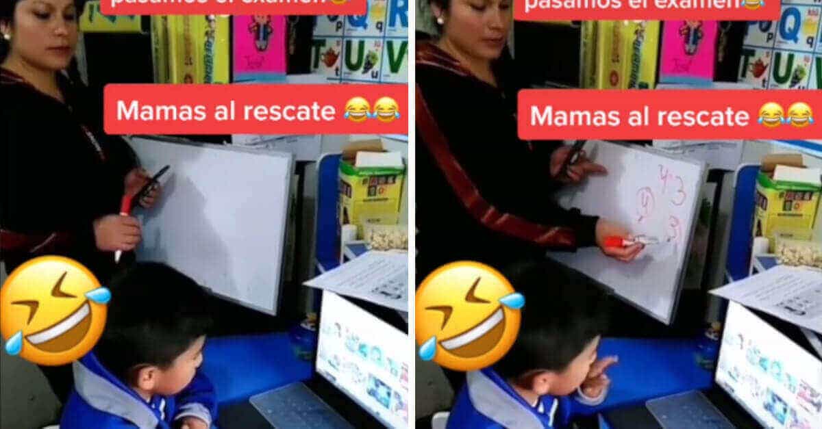 La mamma suggerisce durante la Dad al figlio ed il video diventa virale
