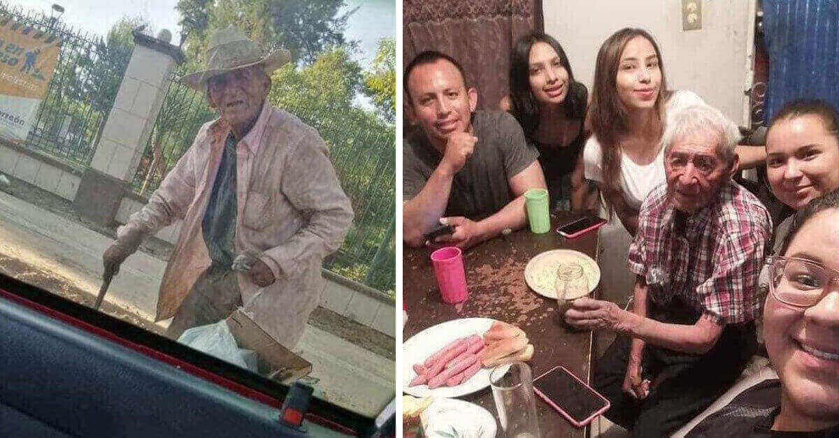 La famiglia adotta il nonno di 108 anni che viveva da solo sotto un albero