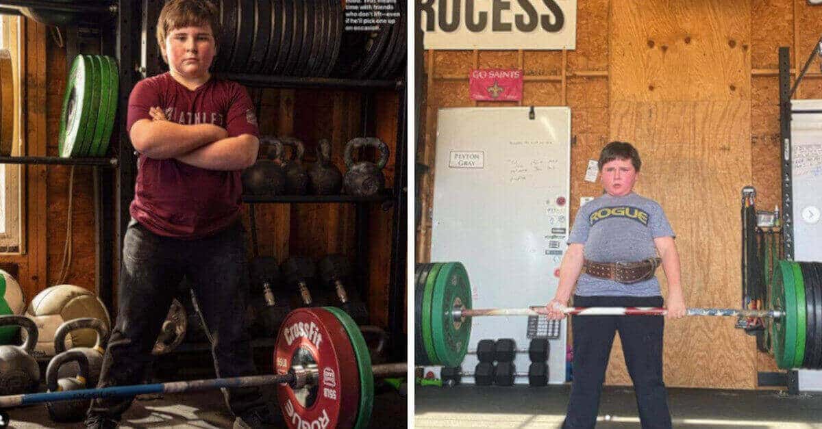 Tate Fegley, il bimbo di 11 anni più forte al mondo, capace di stacchi di 105 kg