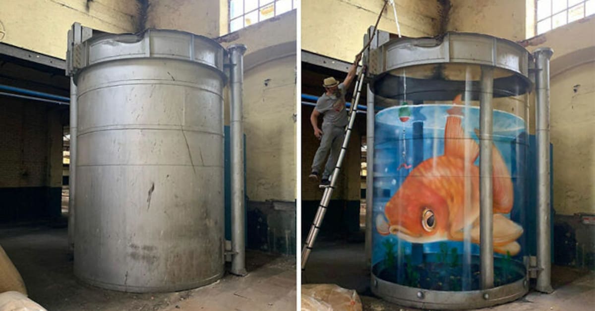 Artista francese crea paurosi graffiti in 3D in posti abbandonati: 19 Foto