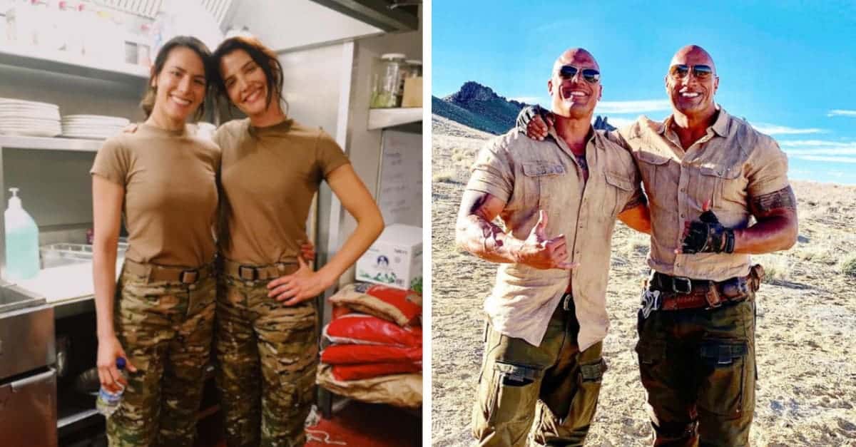 19 attori con i loro stuntman e sosia che assomigliano esattamente a loro