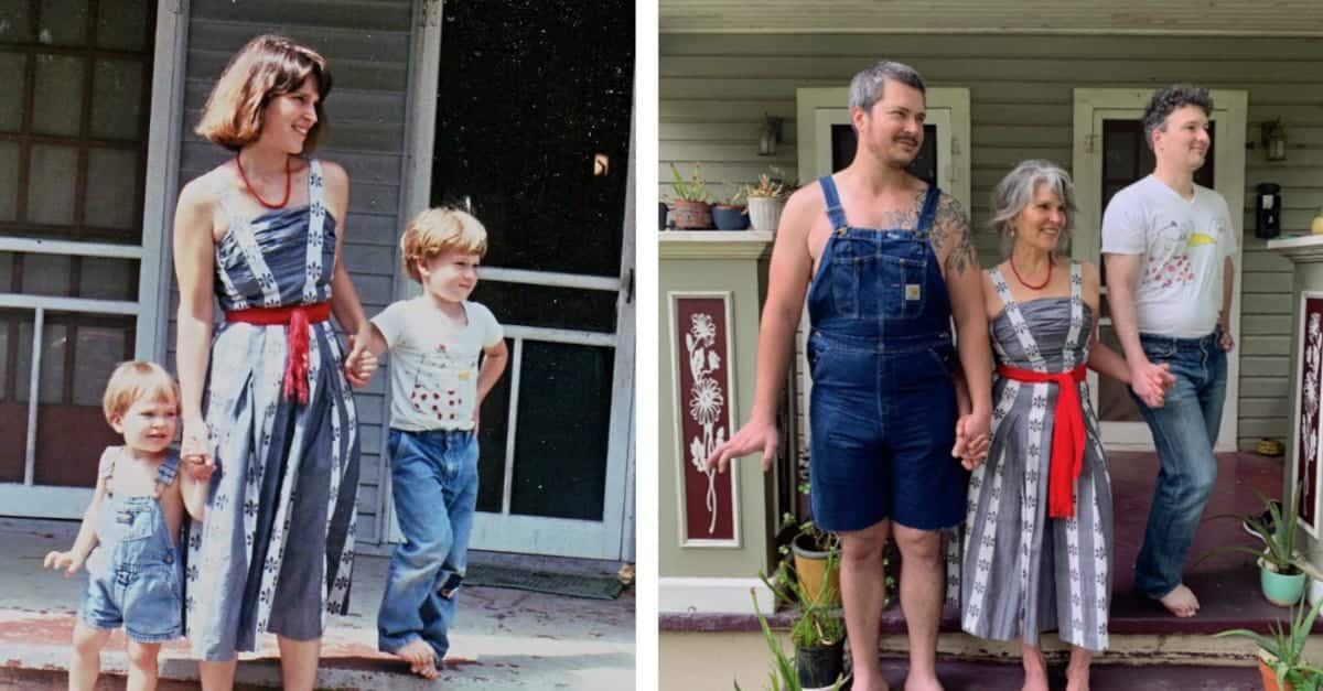 18 Vecchie foto divertenti ricreate e condivise in un gruppo