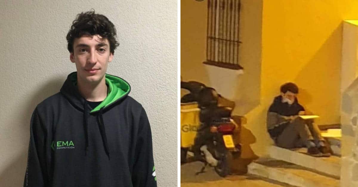 Il giovane fattorino studia per le strade in attesa degli ordini