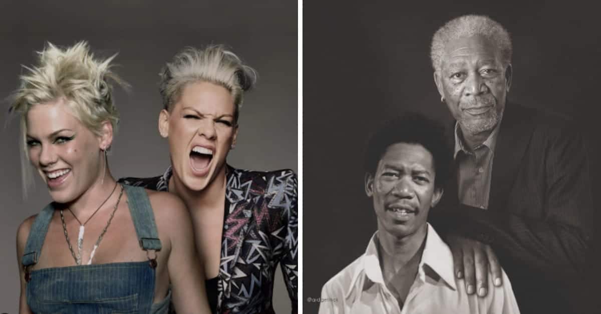 15 celebrità photoshoppate insieme a se stesse nella loro giovinezza, ecco come sono cambiate
