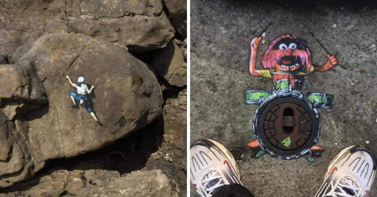 Artista rende divertenti le strade creando graffiti che interagiscono con l’ambiente circostante: 16 Foto