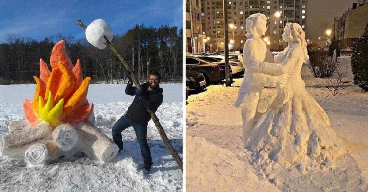 13 Foto di sbalorditive sculture di neve
