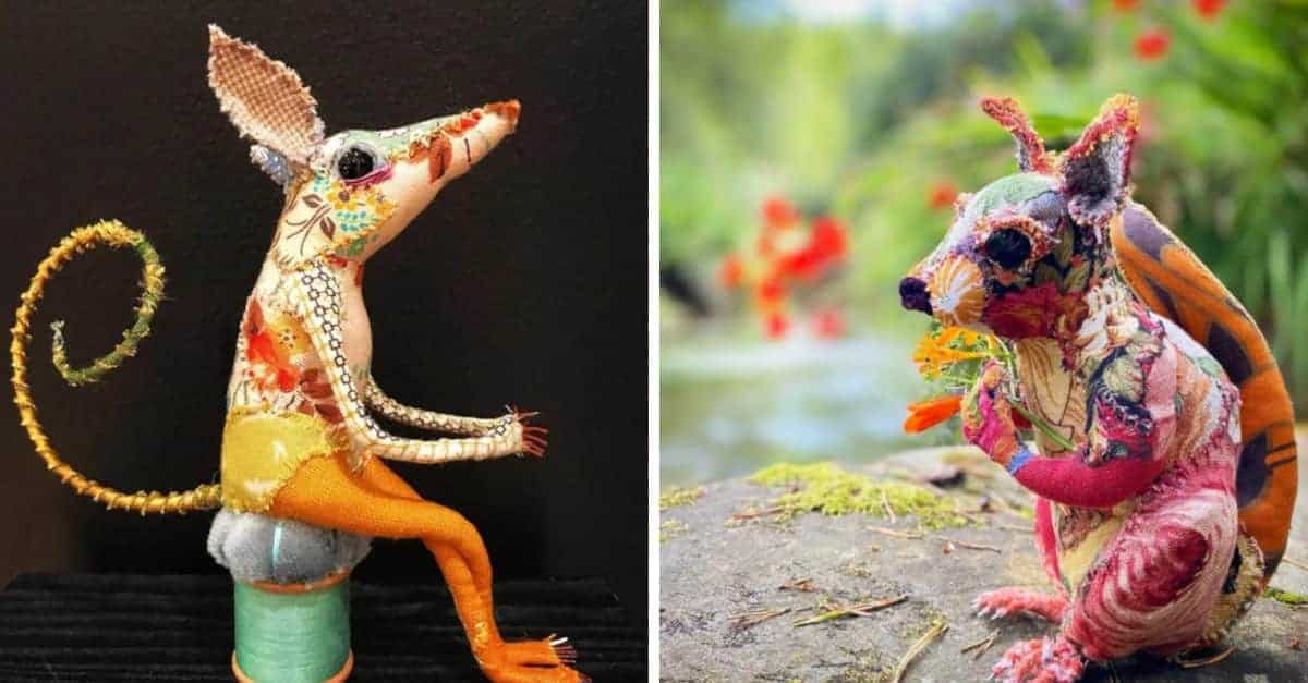 Ritagli di tessuto dimenticati trovano nuova vita come affascinanti sculture di animali: 14 Foto