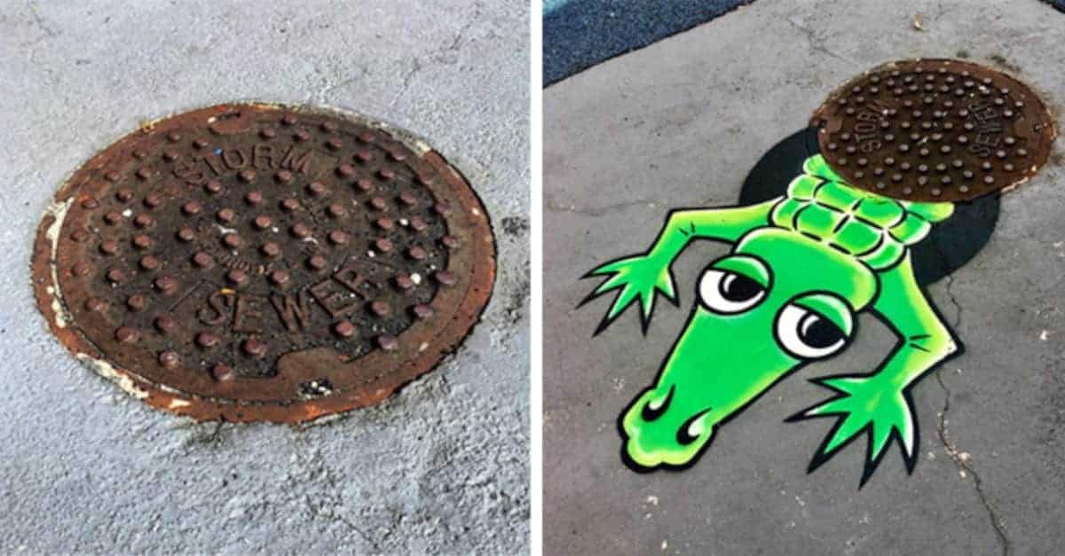 L’artista Tom Bob crea street art che si integra sorprendentemente con l’ambiente circostante