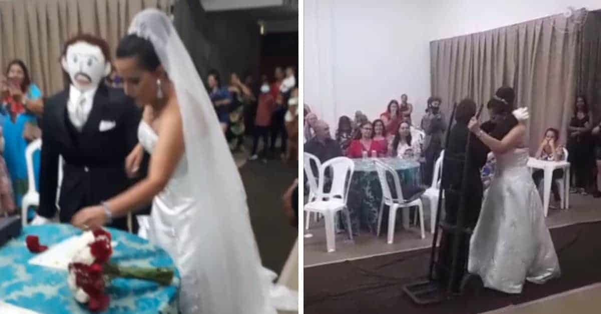 La donna finge di avere una famiglia e di essere sposata con una bambola di pezza, questo è il motivo