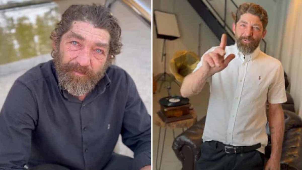 Barbiere trasforma il look di un senzatetto e lo porta a cena il giorno del suo compleanno