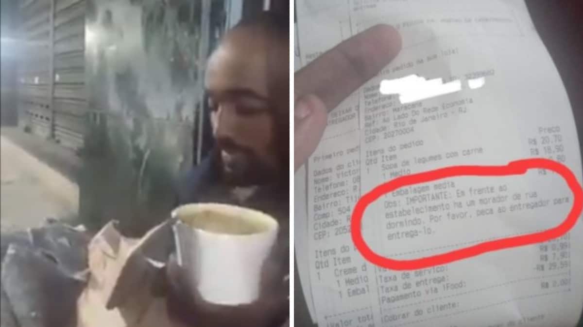 Il cliente ordina la consegna della zuppa a un senzatetto nel mezzo di una gelida notte (VIDEO)