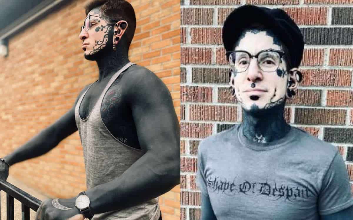 Un uomo che ha passato 1.200 ore a tatuare mostra il suo prima e dopo