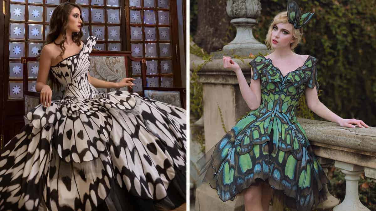 Gli abiti e i corsetti assolutamente sbalorditivi ispirati alle ali di farfalla di Bibian Blue: 15 Foto