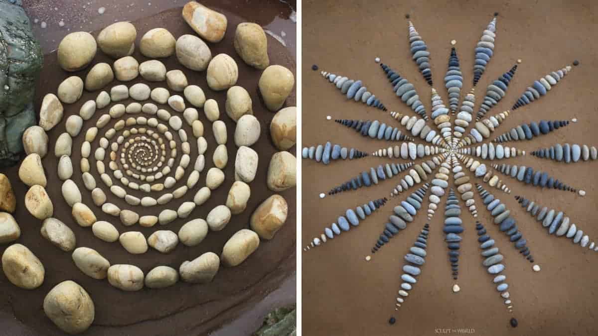16 Foto di mandala di pietra e opere d’arte ambientali