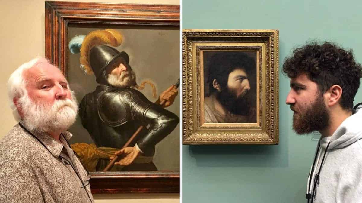 19 foto di persone accidentalmente faccia a faccia con se stesse nei musei