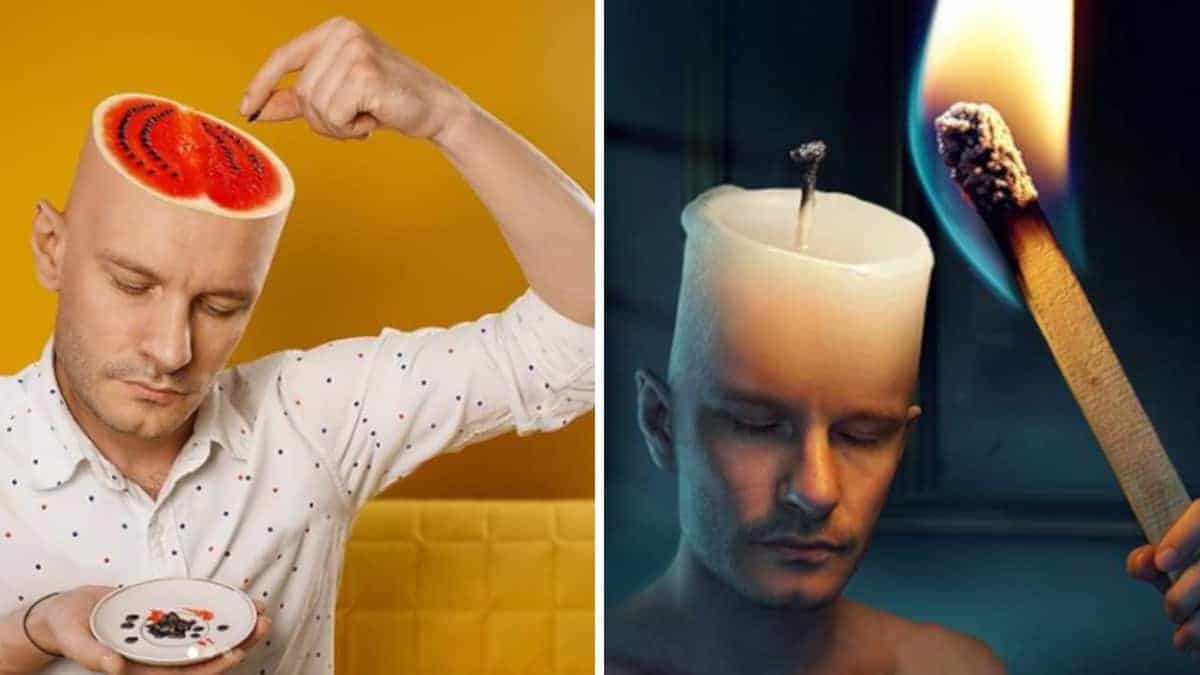Collage digitali surreali divertenti e inquietanti di Stas Novikov: 15 Foto