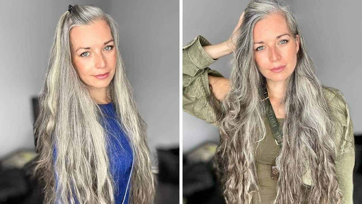 La donna ha smesso di combattere i suoi capelli grigi e ora risplende mostrandosi naturale. Si ama così com’è