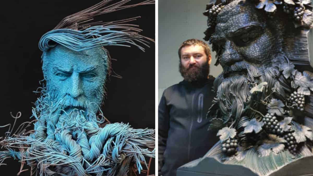 Straordinarie sculture realizzate con fili metallici industriali di Darius Hulea: 15 immagini