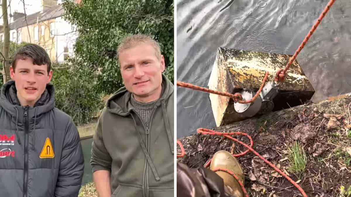 Mentre pesca nel fiume tira su una cassaforte e decide di restituirla al legittimo proprietario