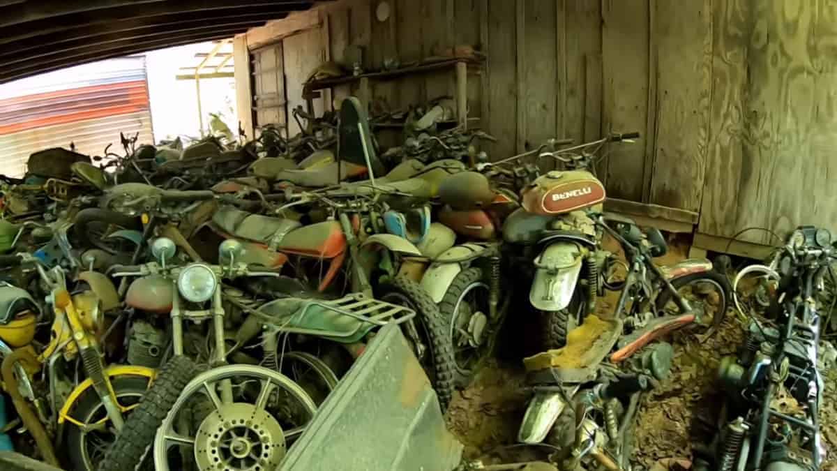 Questo meccanico Honda ha 3.000 motociclette nascoste in una foresta. E sono tutti in vendita