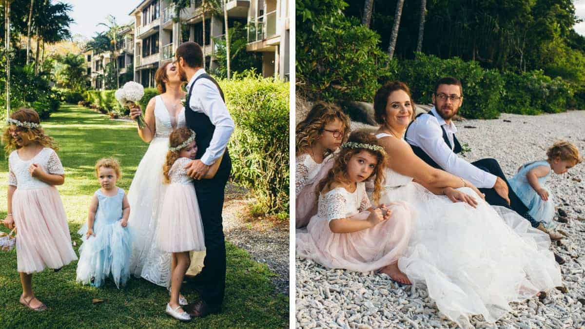 La mamma ha accettato che suo figlio di 2 anni indossasse un vestito al suo matrimonio come voleva: “Lascia che siano bambini”