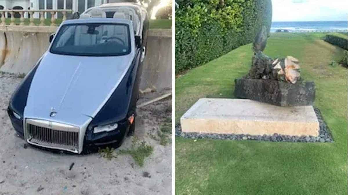 La nonna fa schiantare la sua lussuosa Rolls-Royce contro una statua da 3 milioni di dollari