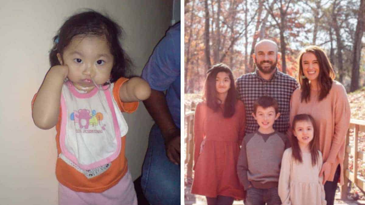 È nata senza piedi, mani e bocca e quando pensava che nessuno l’adottasse, è apparsa una famiglia per darle amore