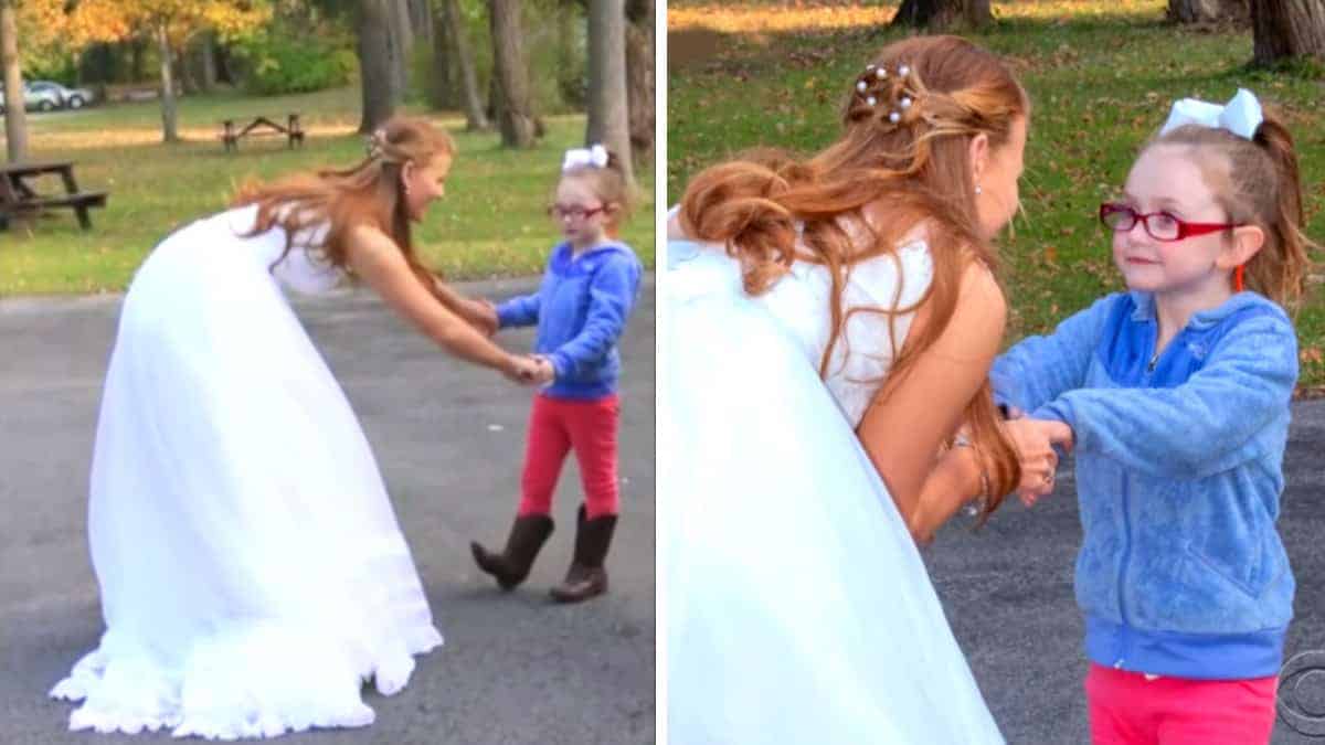 Una bambina di 5 anni con autismo vede una sposa e crede davvero di incontrare Cenerentola