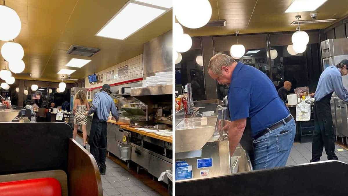 I clienti sono intervenuti per aiutare il cameriere sopraffatto che lavorava da solo durante il turno notturno