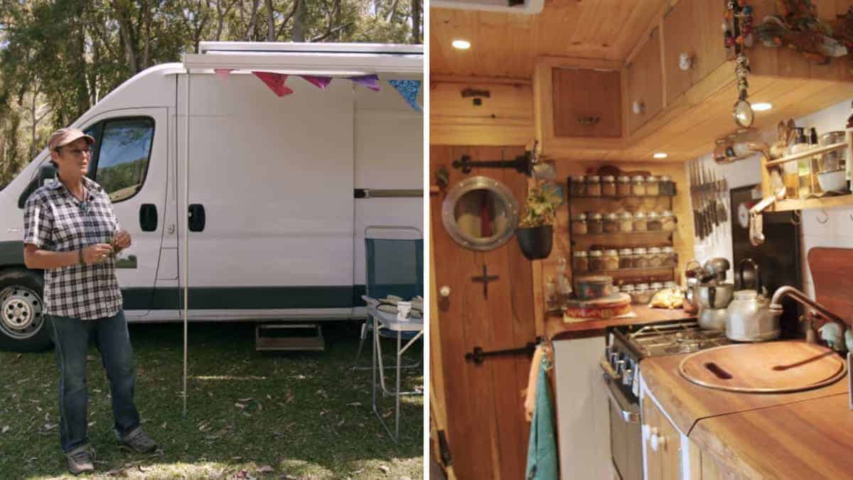 Una 64enne lascia la casa per vivere in viaggio, fa fare alle telecamere un giro all’interno del suo furgone minuscolo