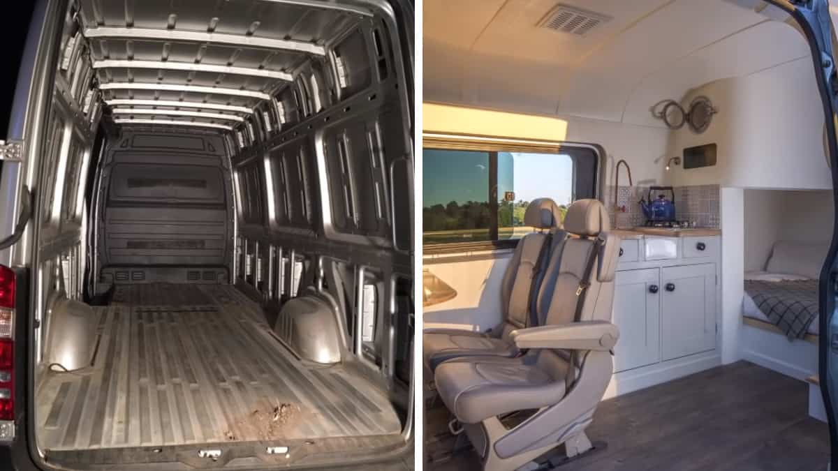 Un ingegnere investe 18mila dollari per trasformare un furgone in un accogliente mini rifugio da sogno
