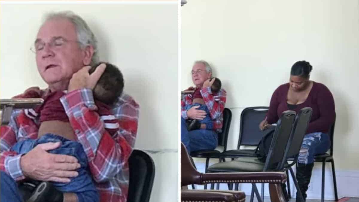 L’uomo sceglie di tenere il bambino di uno sconosciuto nella sala d’attesa ignaro che ogni sua mossa venga osservata attentamente