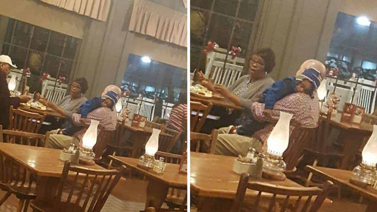 Cameriere scopre il capo che cullava il bimbo di un cliente in ristorante