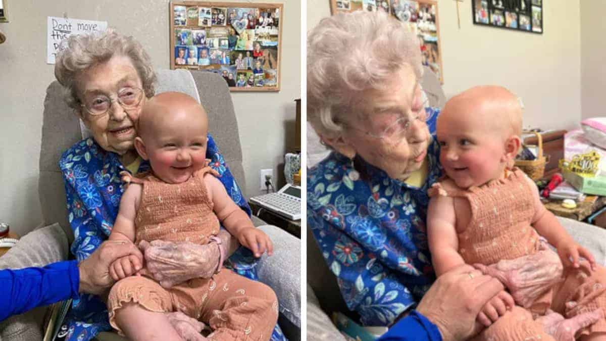 Una donna celebra il suo centesimo compleanno mentre la sua pronipote festeggia il primo!