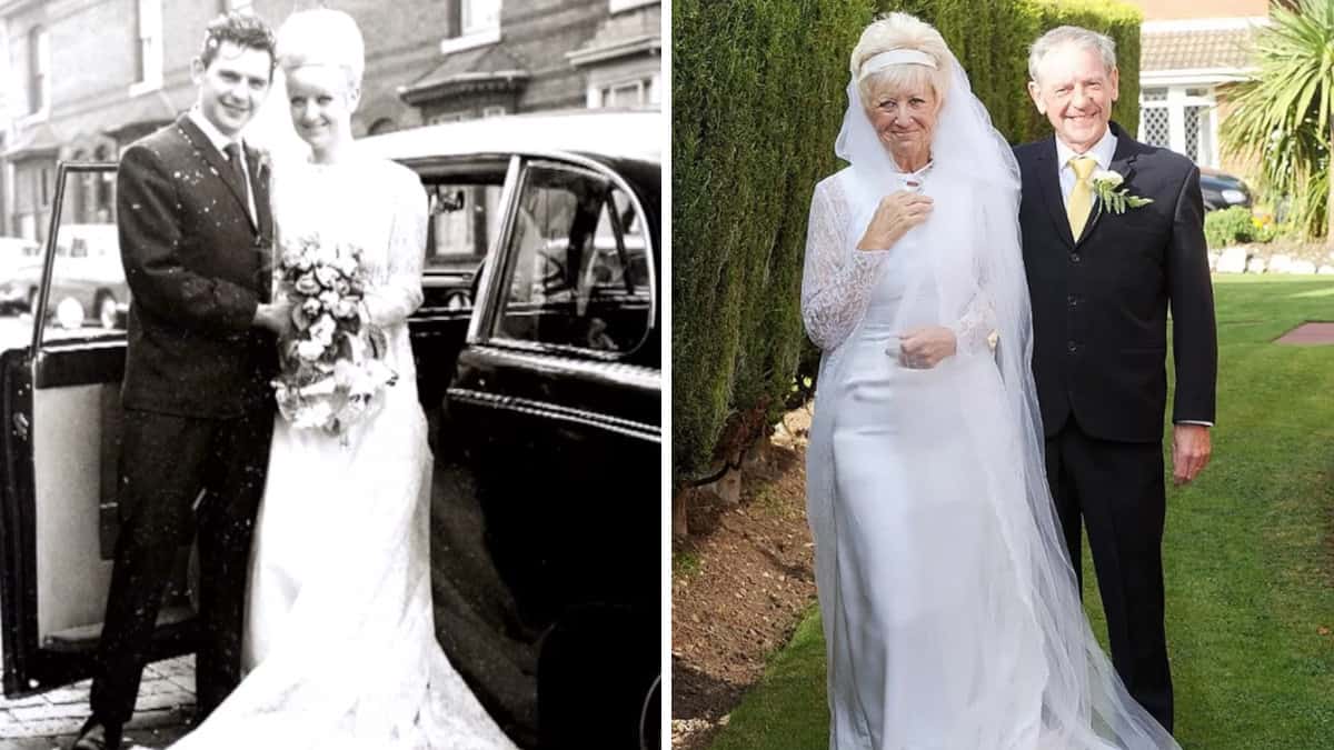 Celebrano 50 anni di matrimonio nel 2016, indossando di nuovo i loro abiti nuziali del 1966: un abbinamento ancora perfetto