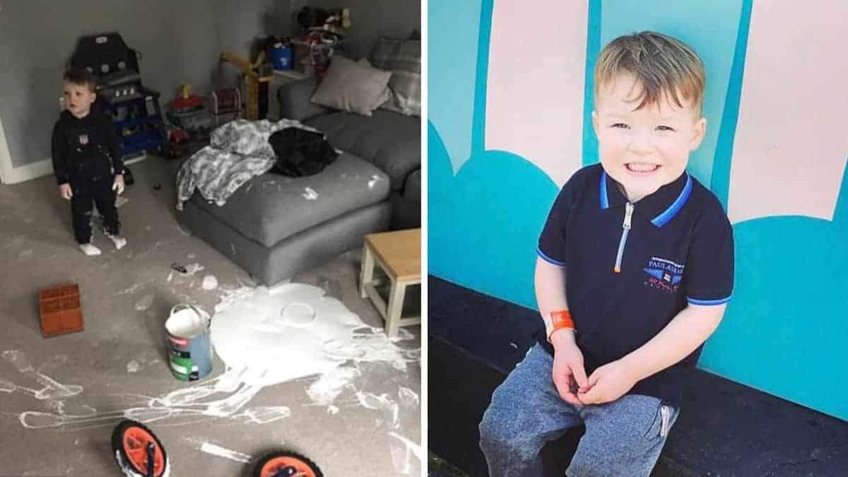 Bambino di 3 anni dipinge il soggiorno da 5.700 euro durante 5 minuti di distrazione della madre