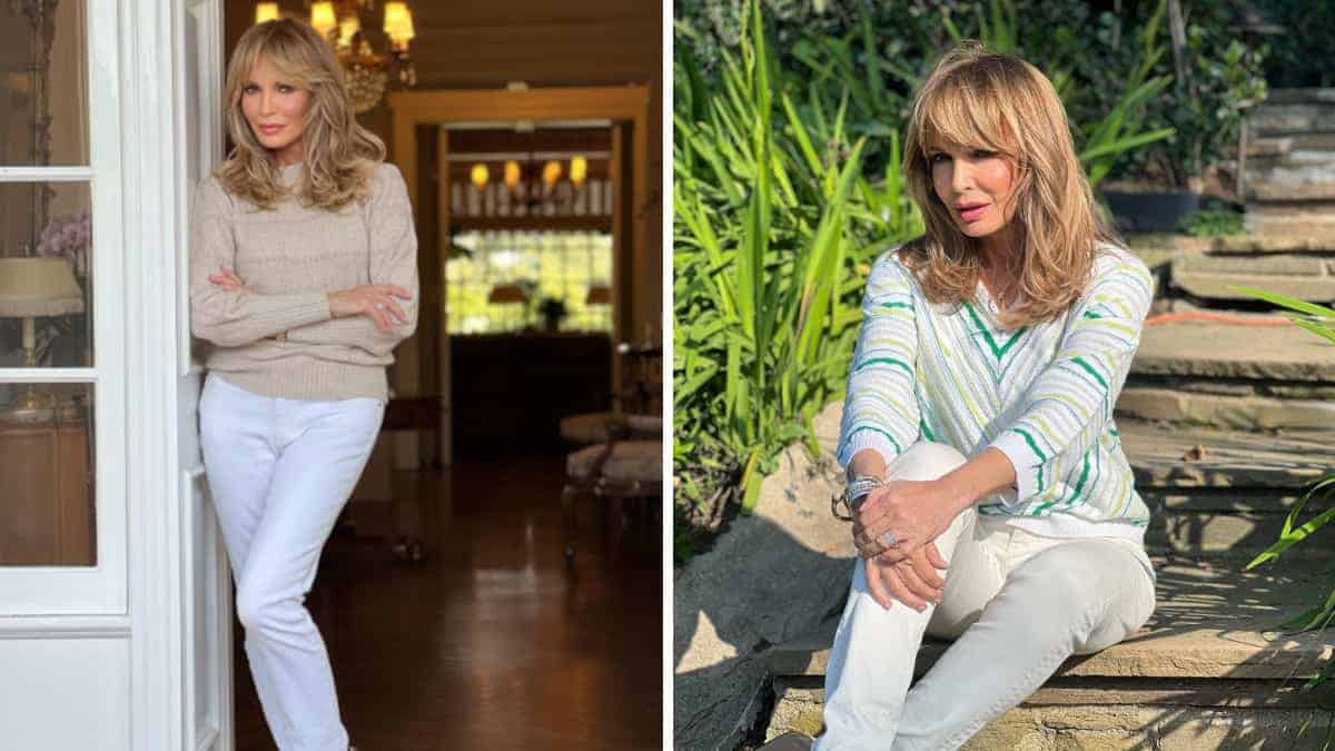 Jaclyn Smit, 77enne veterana delle Charlie’s Angels, si presenta con un outfit bianco, apparendo quasi come una ventenne